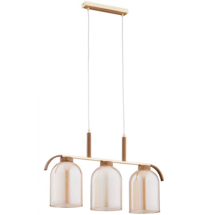 ARIS DREWNIANA 3xE27 Alfa Lampa Wisząca 61303