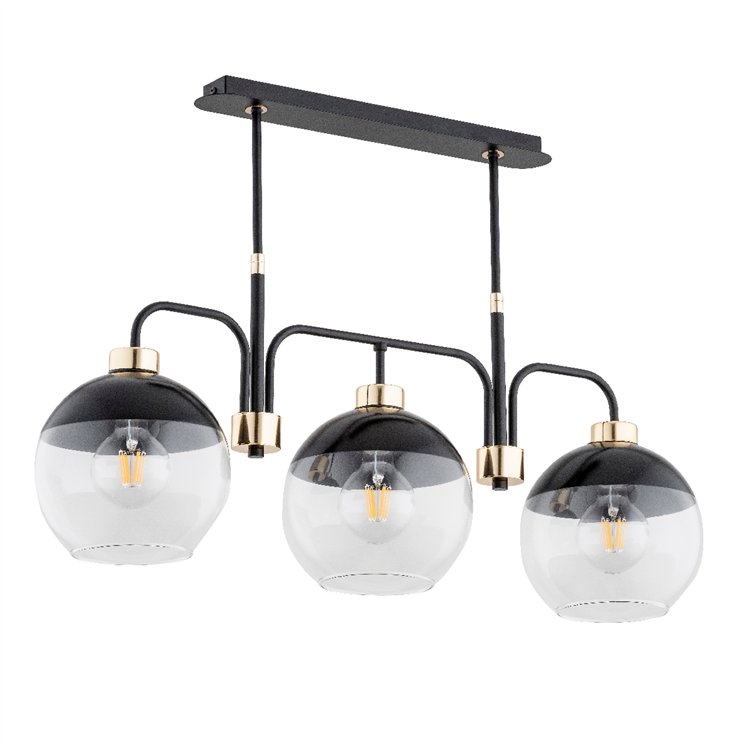 ALMARY CZARNA 3xE27 Alfa Lampa Sufitowa