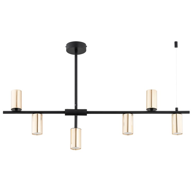 SAUR CZARNA & ZŁOTA 6xGU10 Alfa Lampa Sufitowa 63326