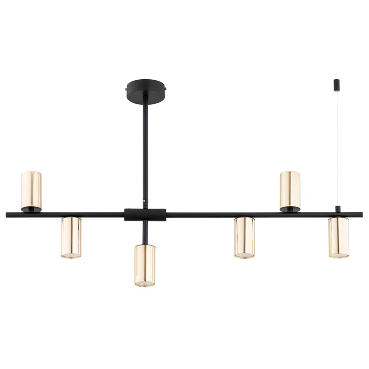 SAUR CZARNA & ZŁOTA 6xGU10 Alfa Lampa Sufitowa