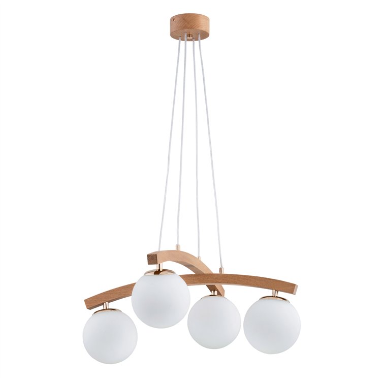 MIKSER DREWNIANA 4xE14 Alfa Lampa Wisząca