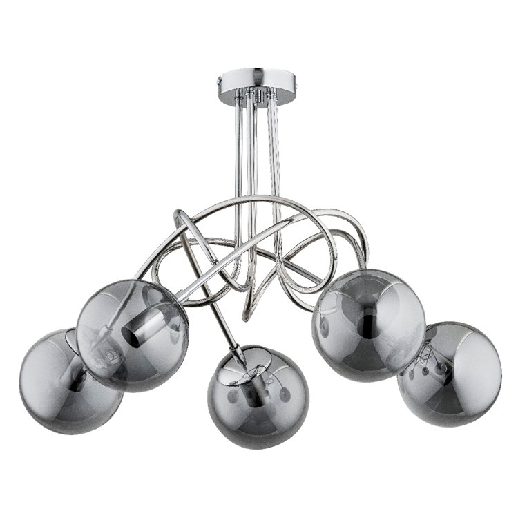 TANGO GLASS CHROM 5xE14 Alfa Lampa Sufitowa