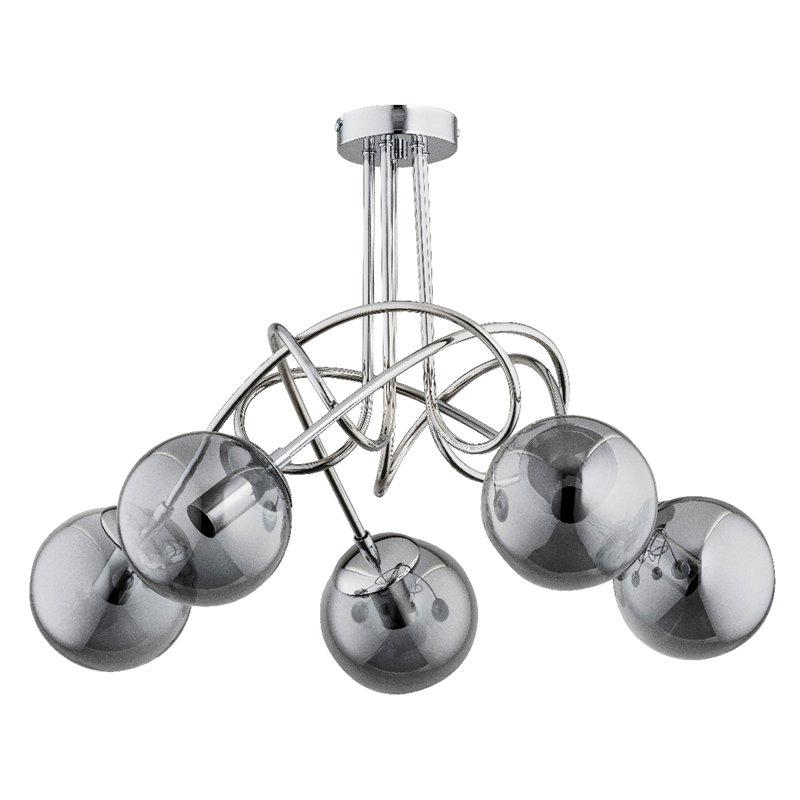 TANGO GLASS CHROM 5xE14 Alfa Lampa Sufitowa TANGO GLASS CHROM 5xE14 Alfa Lampa Sufitowa