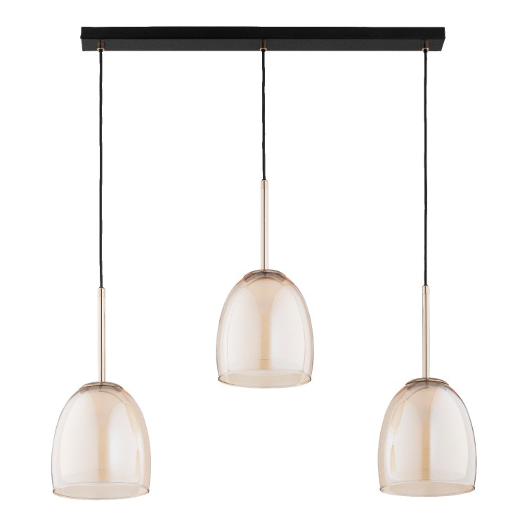 ROVENA ZŁOTA & CZARNA 3xE27 Alfa Lampa Wisząca 62526
