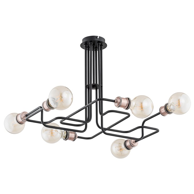 HOOK CZARNA 6xE27 Alfa Lampa Sufitowa