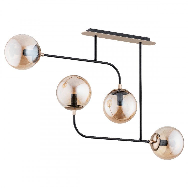 TACO CZARNO-ZŁOTA 4xE14 Alfa Lampa Sufitowa 63043