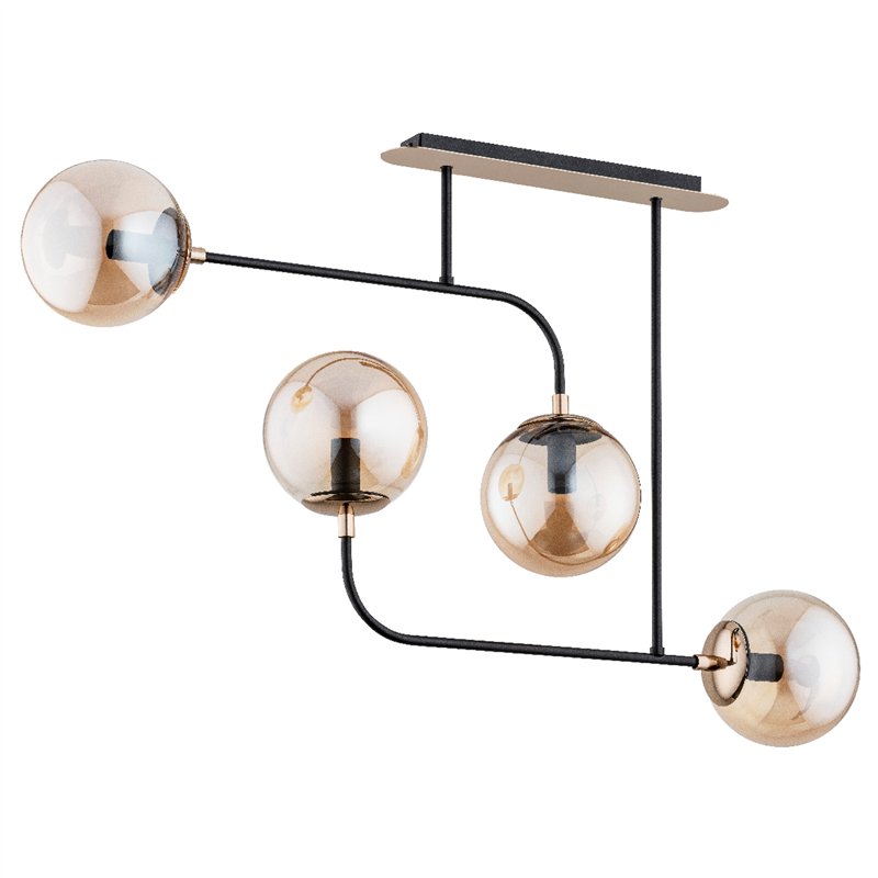 TACO CZARNO-ZŁOTA 4xE14 Alfa Lampa Sufitowa TACO CZARNO-ZŁOTA 4xE14 Alfa Lampa Sufitowa