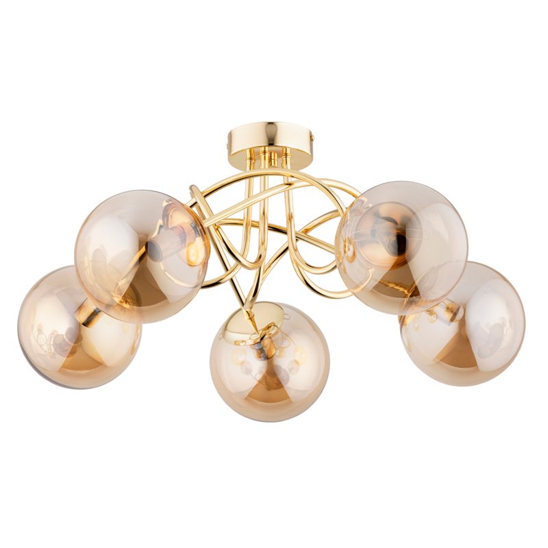 BANKO ZŁOTA 5xE14 Alfa Lampa Sufitowa BANKO ZŁOTA 5xE14 Alfa Lampa Sufitowa