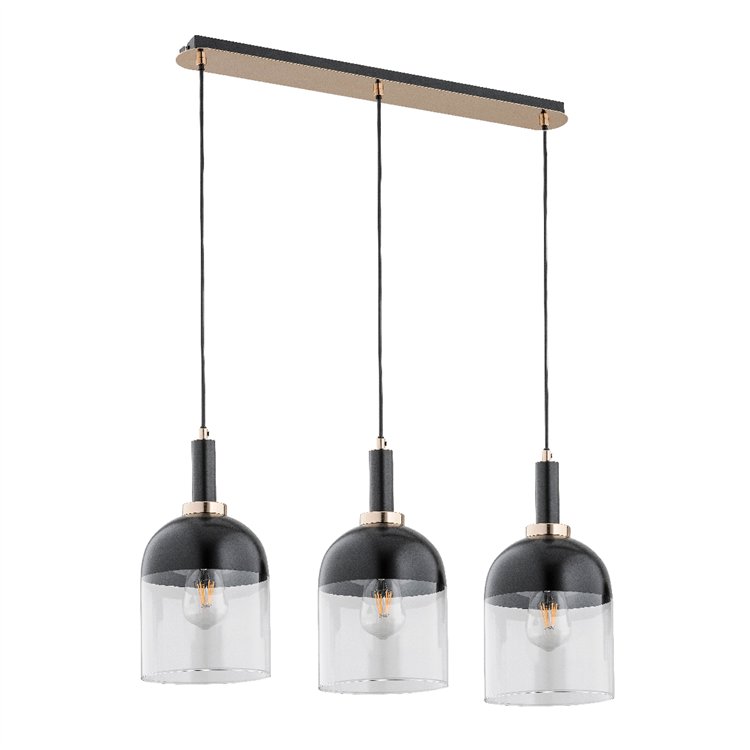 VENTO CZARNA 3xE27 Alfa Lampa Wisząca