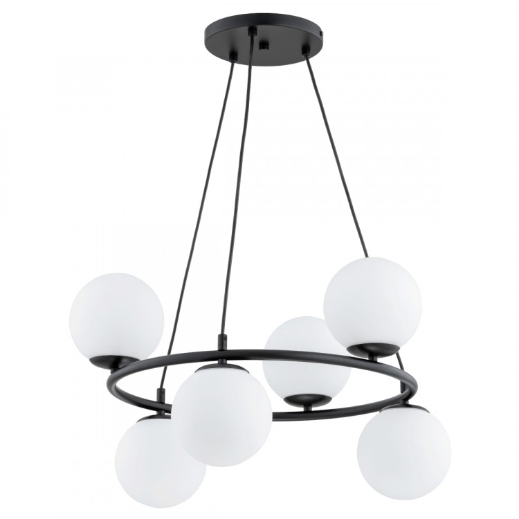 RINGO R6 CZARNA & BIAŁA 6xE14 Alfa Lampa Wisząca 63246