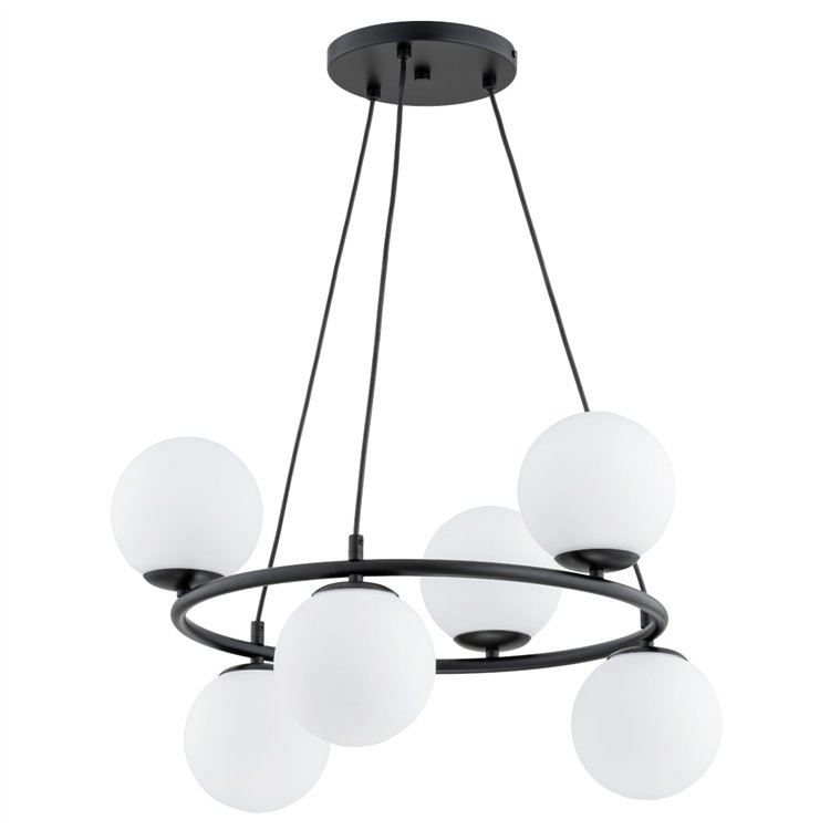 RINGO R6 CZARNA & BIAŁA 6xE14 Alfa Lampa Wisząca