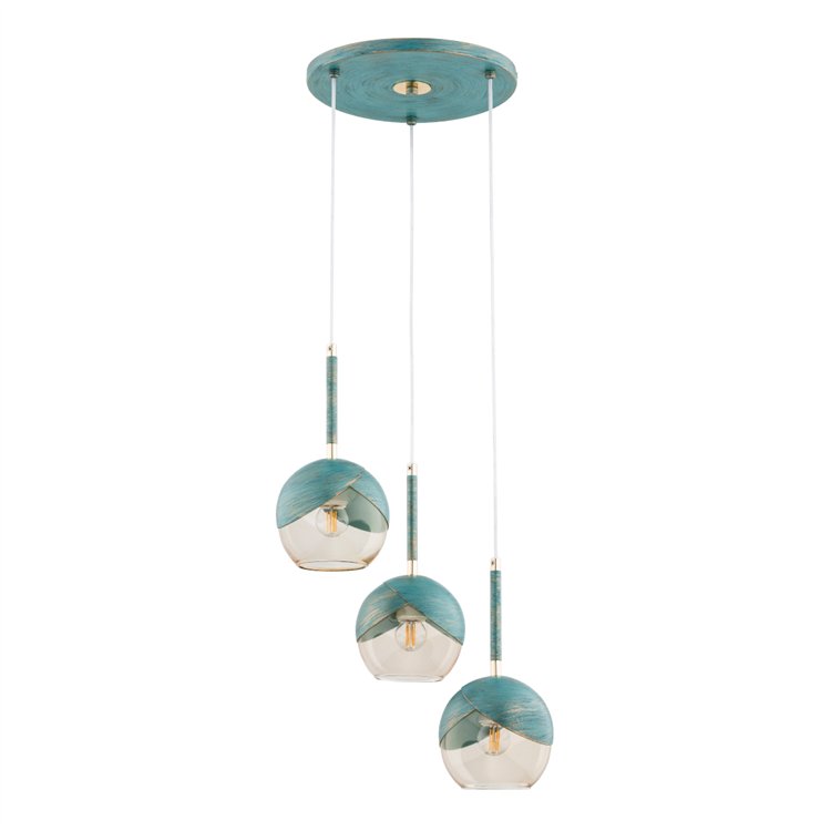 PRADA MIĘTOWA 3xE27 Alfa Lampa Wisząca