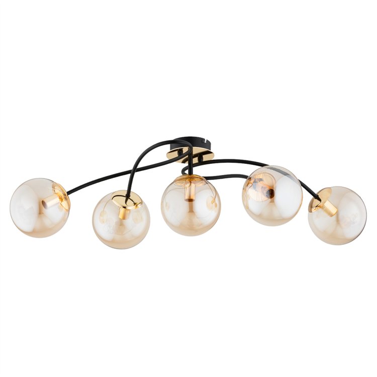 GILIAN ZŁOTA & CZARNA 5xE14 Alfa Lampa Sufitowa
