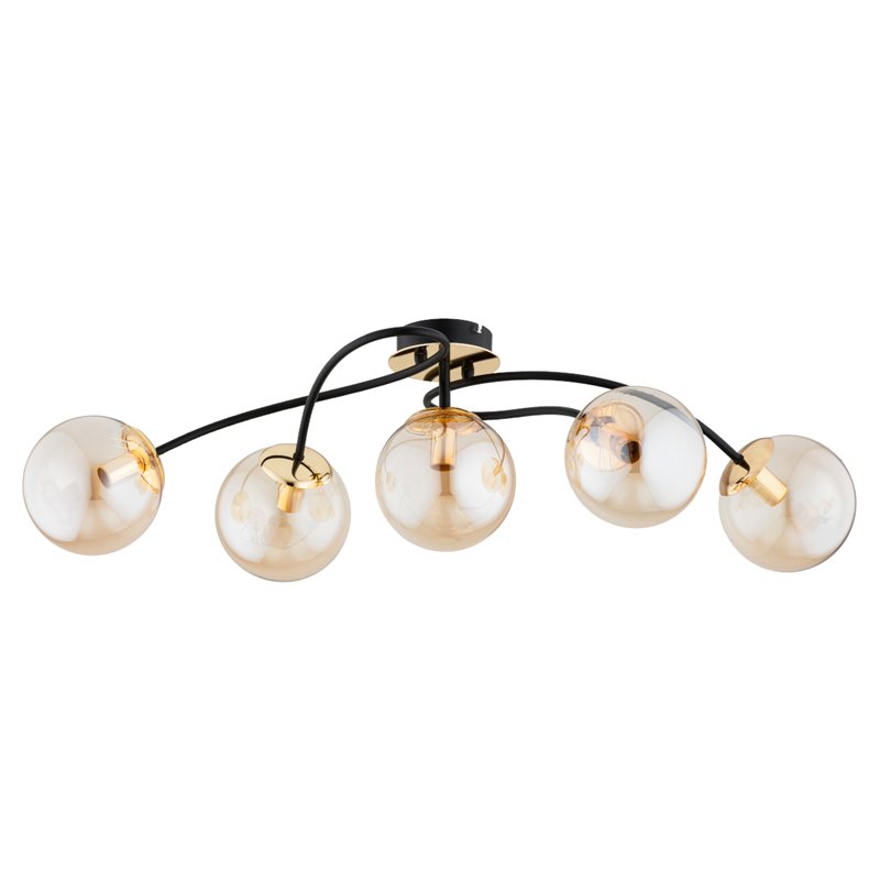 GILIAN ZŁOTA & CZARNA 5xE14 Alfa Lampa Sufitowa GILIAN ZŁOTA & CZARNA 5xE14 Alfa Lampa Sufitowa
