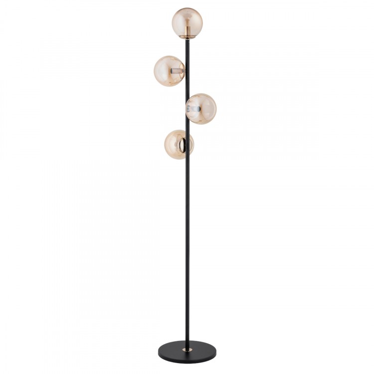 MALAGA CZARNA & ZŁOTA 4xE14 Alfa Lampa Stojąca 9291