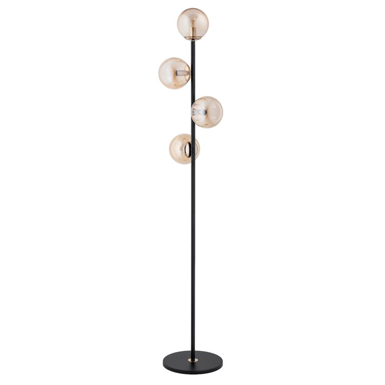 MALAGA CZARNA & ZŁOTA 4xE14 Alfa Lampa Stojąca