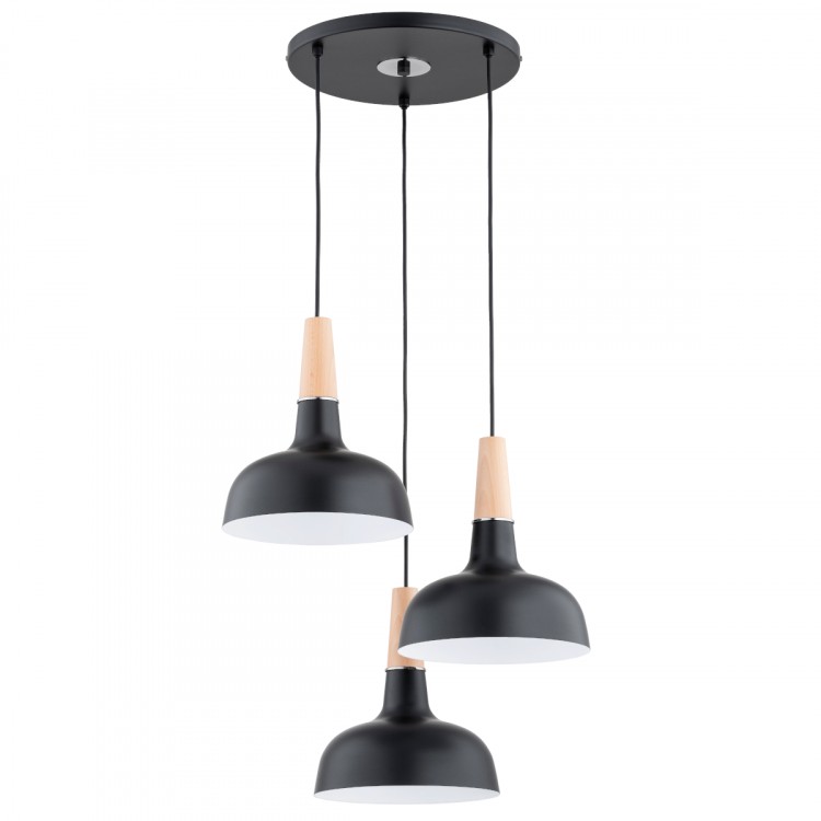 GOXA CZARNA 3xE27 Alfa Lampa Wisząca 62388