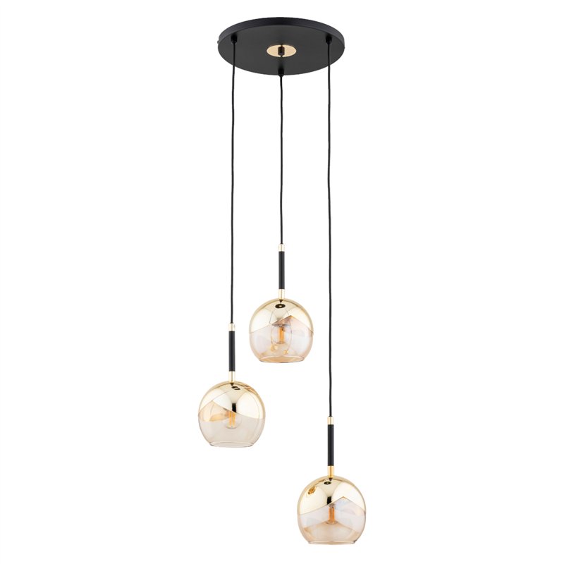 PRADA ZŁOTA & CZARNA 3xE27 Alfa Lampa Wisząca PRADA ZŁOTA & CZARNA 3xE27 Alfa Lampa Wisząca