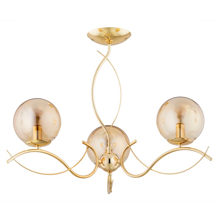 ELITA ZŁOTA 3xE14 Alfa Lampa Sufitowa