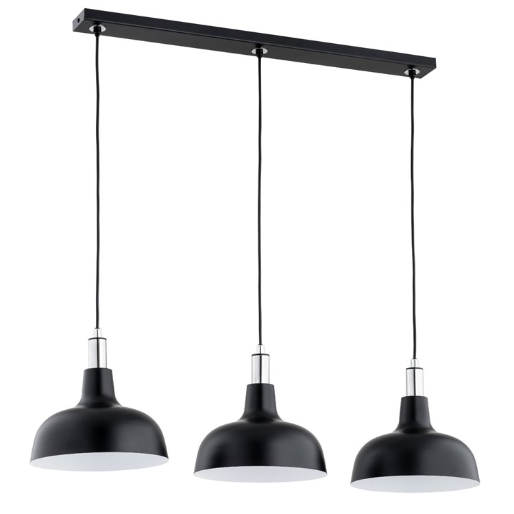ANADI CZARNA & CHROM 3xE27 Alfa Lampa Wisząca