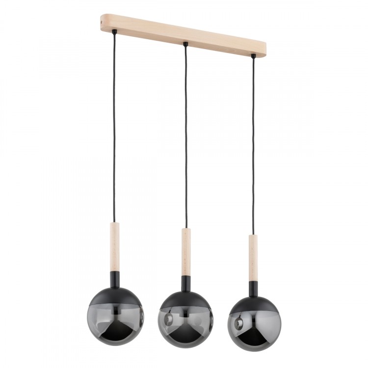 RANCZO DREWNIANA 3xE14 Alfa Lampa Wisząca 62319