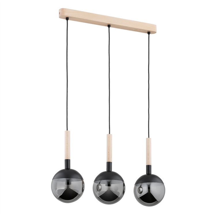 RANCZO DREWNIANA 3xE14 Alfa Lampa Wisząca