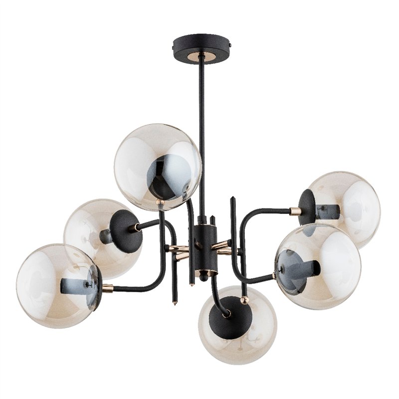 MALTA CZARNA 6xE14 Alfa Lampa Sufitowa MALTA CZARNA 6xE14 Alfa Lampa Sufitowa