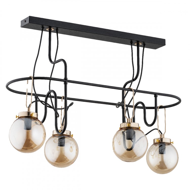 VENTIS CZARNA 4xE14 Alfa Lampa Sufitowa 63012