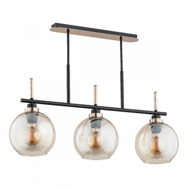 DOLFI CZARNA 3xE27 Alfa Lampa Sufitowa 62198