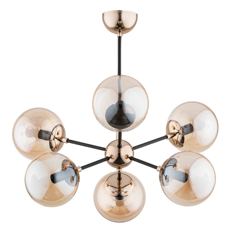 SANDY CZARNO-ZŁOTA 6xE14 Alfa Lampa Sufitowa SANDY CZARNO-ZŁOTA 6xE14 Alfa Lampa Sufitowa