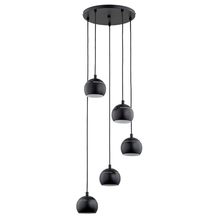 PLUS CZARNA 5xE14 Alfa Lampa Wisząca