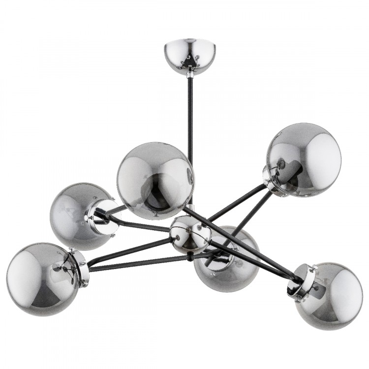 RESTO CZARNA & CHROM 6xE14 Alfa Lampa Sufitowa 63058