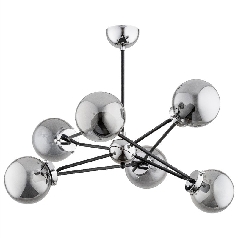 RESTO CZARNA & CHROM 6xE14 Alfa Lampa Sufitowa RESTO CZARNA & CHROM 6xE14 Alfa Lampa Sufitowa