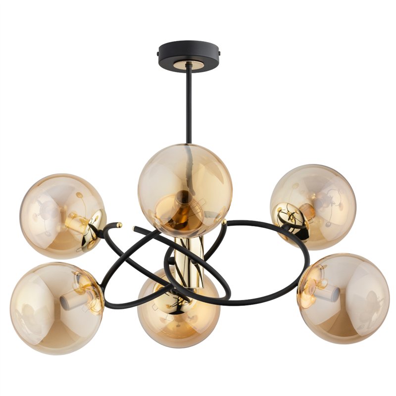 ORBITA MIX CZARNO-ZŁOTA 6xE14 Alfa Lampa Sufitowa ORBITA MIX CZARNO-ZŁOTA 6xE14 Alfa Lampa Sufitowa