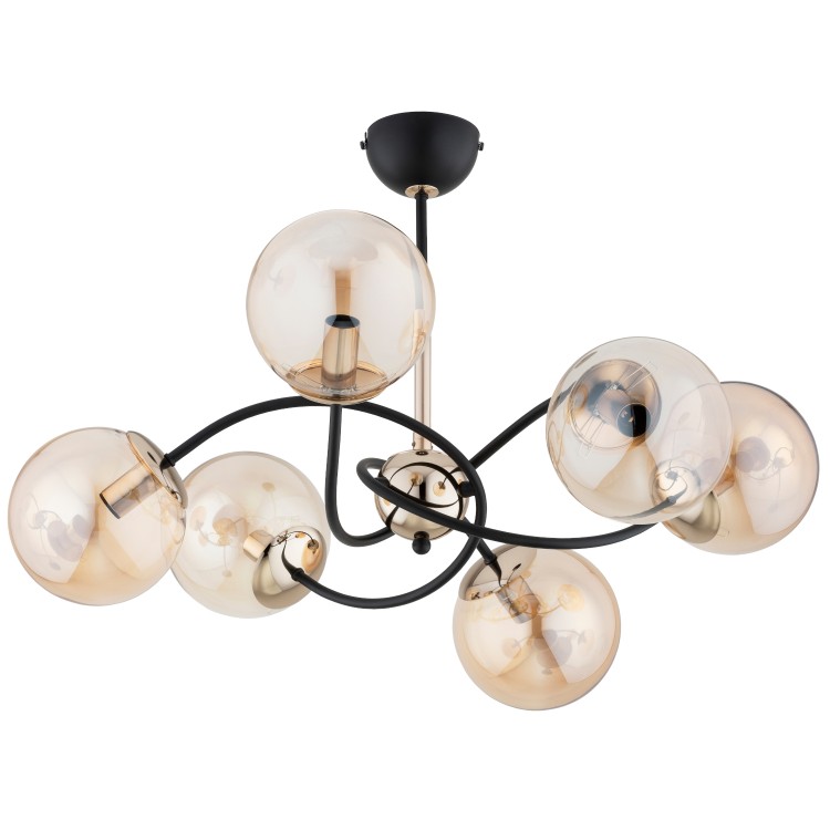 AURORA ZŁOTA & CZARNA 6xE14 Alfa Lampa Sufitowa 63296