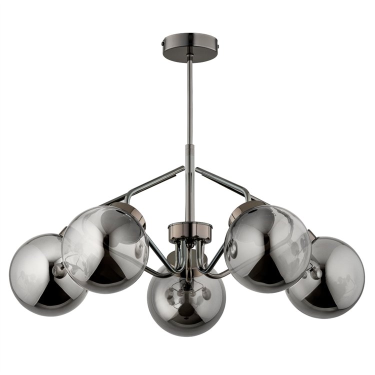 BARSUM CZARNY CHROM 5xE14 Alfa Lampa Sufitowa
