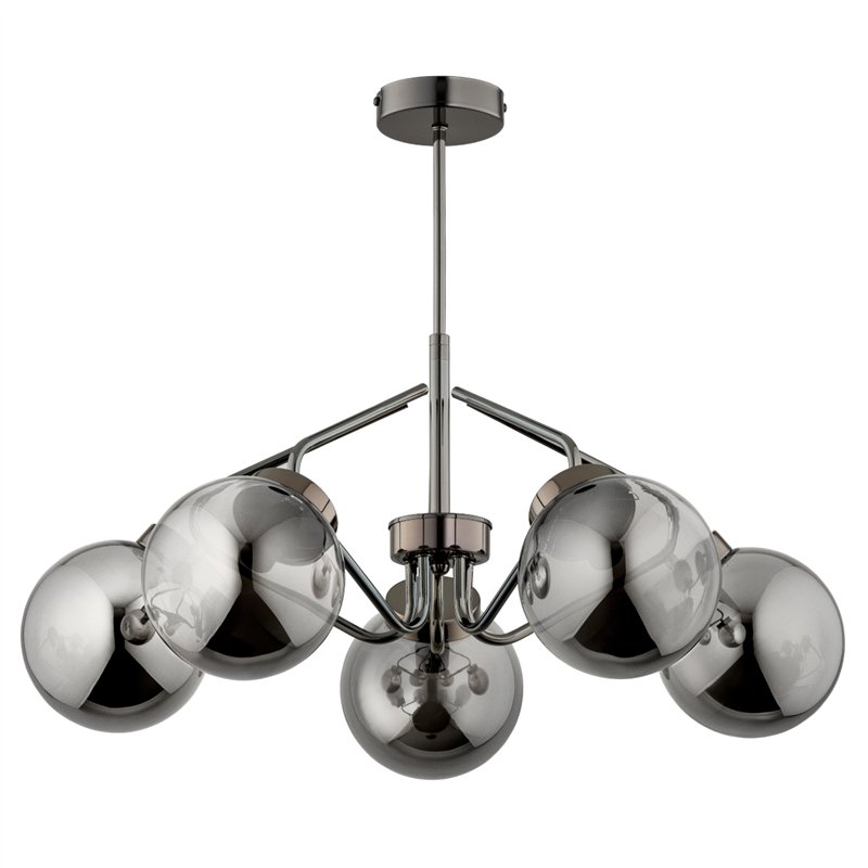 BARSUM CZARNY CHROM 5xE14 Alfa Lampa Sufitowa BARSUM CZARNY CHROM 5xE14 Alfa Lampa Sufitowa