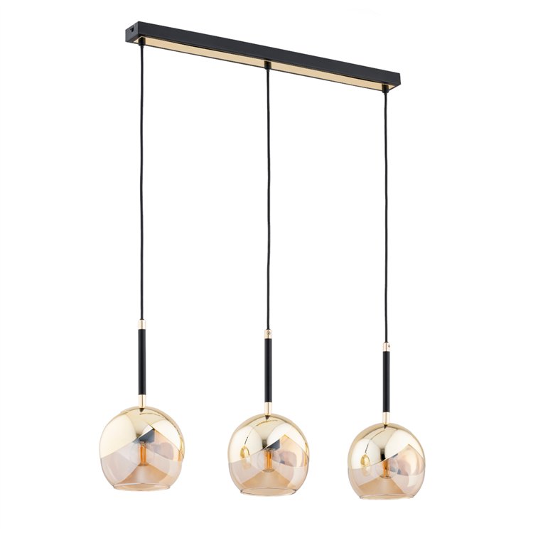 PRADA ZŁOTA & CZARNA 3xE27 Alfa Lampa Wisząca