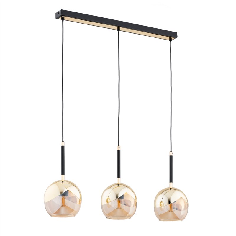 PRADA ZŁOTA & CZARNA 3xE27 Alfa Lampa Wisząca PRADA ZŁOTA & CZARNA 3xE27 Alfa Lampa Wisząca