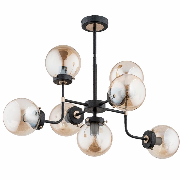 TRANSFORMERS CZARNA 7xE14 Alfa Lampa Sufitowa