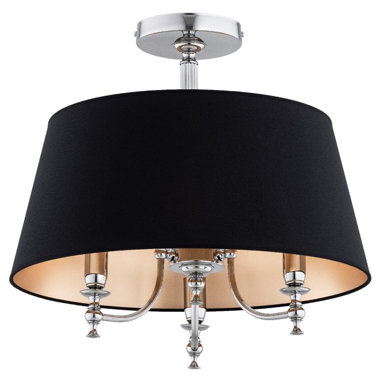 ROSETTA CHROM & CZARNA 3xE14 Alfa Lampa Sufitowa