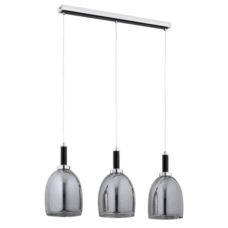 LISSY CZARNA & CHROM 3xE27 Alfa Lampa Wisząca 62488