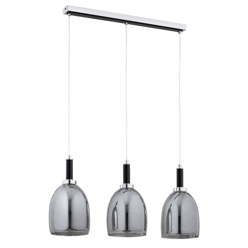 LISSY CZARNA & CHROM 3xE27 Alfa Lampa Wisząca LISSY CZARNA & CHROM 3xE27 Alfa Lampa Wisząca