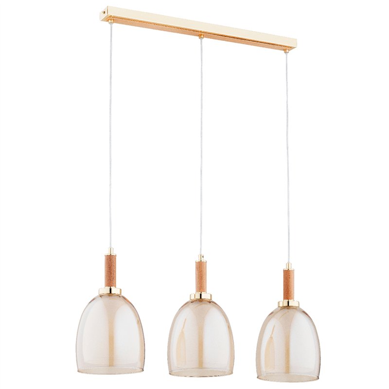 LISSY DREWNIANA & ZŁOTA 3xE27 Alfa Lampa Wisząca LISSY DREWNIANA & ZŁOTA 3xE27 Alfa Lampa Wisząca