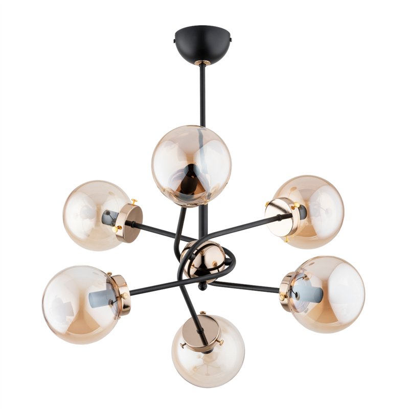 KOLAŻ CZARNO-ZŁOTA 6xE14 Alfa Lampa Sufitowa KOLAŻ CZARNO-ZŁOTA 6xE14 Alfa Lampa Sufitowa