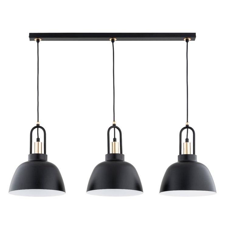 MIRAVE CZARNO-ZŁOTA 3xE27 Alfa Lampa Wisząca
