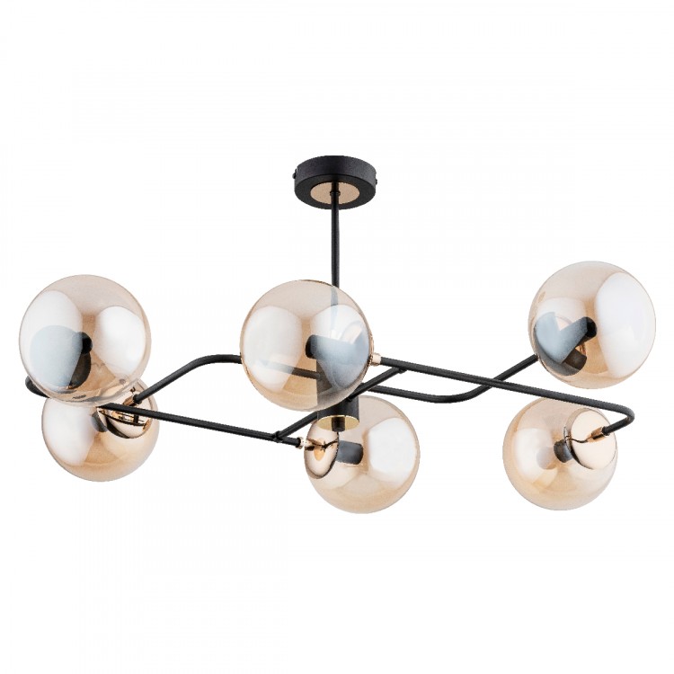 LENTUS CZARNA 6xE14 Alfa Lampa Sufitowa 63023