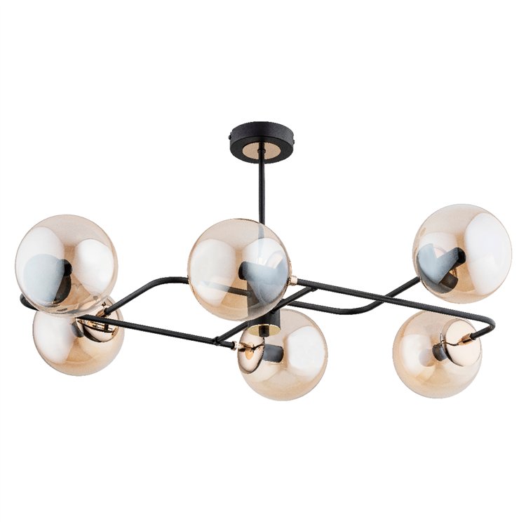 LENTUS CZARNA 6xE14 Alfa Lampa Sufitowa