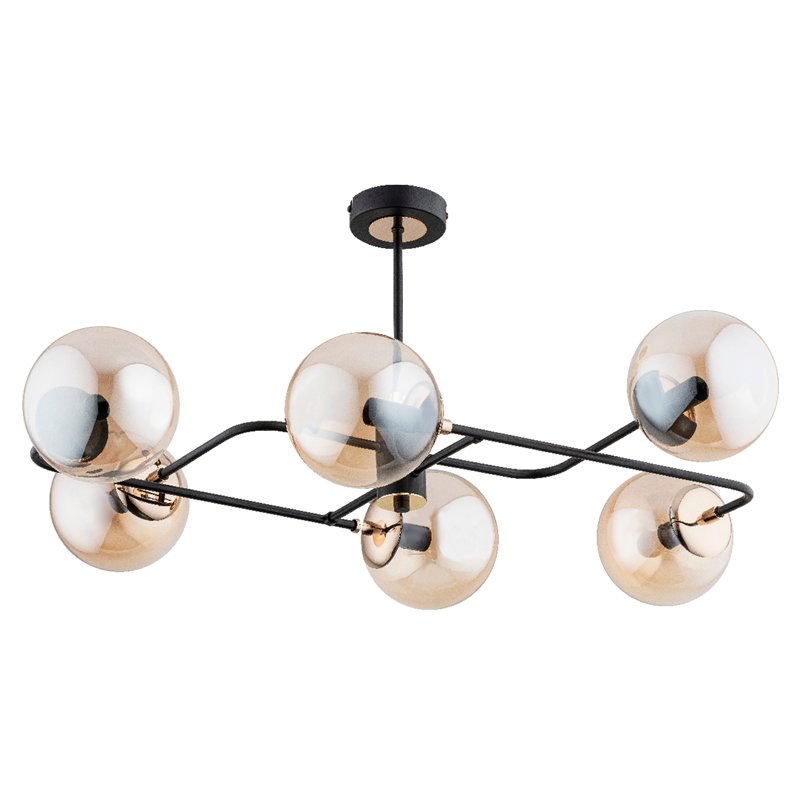 LENTUS CZARNA 6xE14 Alfa Lampa Sufitowa LENTUS CZARNA 6xE14 Alfa Lampa Sufitowa
