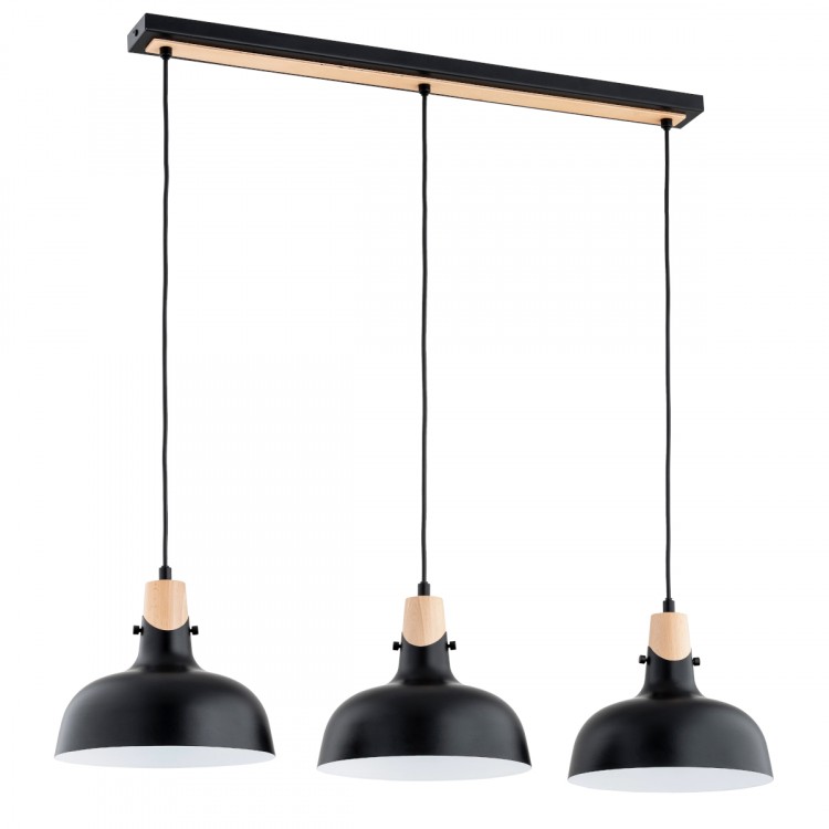 SOLO CZARNA 3xE27 Alfa Lampa Wisząca 62381